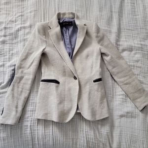 Zara Blazer Basic | Beige with Blue | Size M